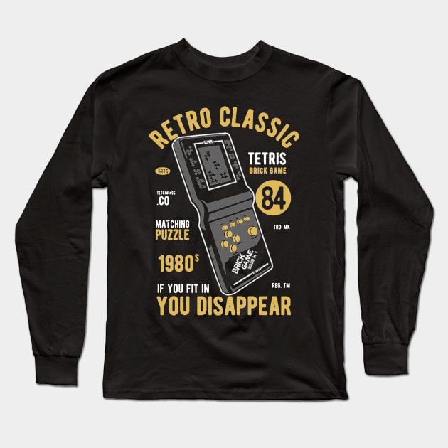 Retro Classic Tetris Long Sleeve T-Shirt by JakeRhodes